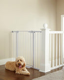 Cumbor 36" Extra Tall Baby Gate for Dogs and Kids with Wide 2-Way Door, 29.7"- 46" Width, and Auto Close Personal Safety for Babies and Pets, Fits Doorways, Stairs, and Entryways, White by TinyTreasures Baby Boutique