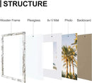 Vittanly 11x17 Picture Frames Set of 9, Shatter Resistant Plexiglass, Display 8x12 Pictures with Mat or 11x17 without Mat, Photo Frames for Wall Mount, Engineered Wood, Distressed White by CozyNest Decor