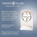 Howard Miller Tribeca Tabletop Clock – Modern Decorative Alarm Clock with Quartz Movement Brushed Aluminum Base & Beveled Glass Accents for Elegant Home & Office Decor Bold Accent Piece by CozyNest Decor