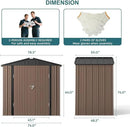 Gizoon Outdoor Storage Shed 6 x 4 FT, Galvanized Metal Garden Shed with Double Lockable Doors, Outdoor Storage Clearance for Backyard Patio Lawn-Light Brown by GreenHaven Gardens