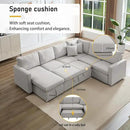 7 - Seater Sofa Bed, Large U - Shaped Modular Sectional Sofa, Oversized Pull - Out Sleeper with Storage for Living Room, Light Grey by CozyNest Decor