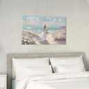 cozy country Beach Wall Art 36"x24" - Coastal Pictures Ocean Canvas Decor - Nautical Artwork Seascape Hand Painting for Girls Room, Sea House by CozyNest Decor
