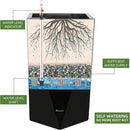 Dexceder 20 Inches Tall Self Watering Planter Diamond High Gloss Indoor Outdoor, Thickened Rhombus Large Floor Standing Flower Plant Pot with Water Level Indicator (Black) by CozyNest Decor