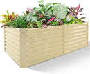Land Guard 6x3x2ft Galvanized Raised Garden Bed, Planter Boxes Outdoor, Raised Garden Beds Outdoor for Vegetables, Flowers, Herbs, 269 Gallons, Cream Yellow… by CozyNest Decor