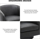 Swivel Barrel Accent Chair, Modern Round Faux Leather Arm Chair for Living Room, Bedroom, Comfy Club Reading Chairs for Adults(Faux Leather, Black Grey, Set of 1) by CozyNest Decor