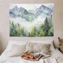 HZOHNAGO Mountain Tapestry Misty Green Forest Mountain Pattern Printed Wall Tapestry Wall Hanging for Bedroom Living Room Dorm 40" W x 30" H by CozyNest Decor