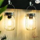 MJ Outdoor Mason Jar Lights Hanging Battery Operated Lamp Timer Cordless Lamps 2-Pack LED Decorative Garden Lanterns Glass Light for Patio Camping Courtyard Backyard Tree Hallway Stairs( Transparent) by GreenHaven Gardens