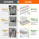 Lifewit Large Baby Bottle Drying Rack with Drain Mat, 15 Hooks Vertical Rack Dryer with Removable Pacifiers Box, Drip Tray, Space Saving Countertop Holder Organizer for Weighted Straws, Pump Parts by TinyTreasures Baby Boutique