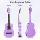 ADM Beginner Acoustic Classical Guitar 30 Inch Nylon Strings Wooden Guitar Bundle Kit for Kid Boy Girl Student Youth Guitarra Online Lessons with Gig Bag, Strap, Tuner, Strings, Picks, Purple by TinyTreasures Baby Boutique