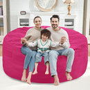 5FT Bean Bag Chair, Large Bean Bag Chairs with Memory Foam Filled, Fluffy Beanbag Sofa with Dutch Velvet Cover, Round BeanBag Chairs for Living Room, Playroom - Pink by TinyTreasures Baby Boutique