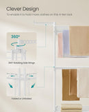 SONGMICS Clothes Drying Rack Stand 4-Tier, Foldable Laundry Drying Rack 68.1-Inch Tall, Stainless Steel, Rolling Clothes Horses Dryer Rack, Easy to Assemble, Indoor Outdoor Use, Cloud White ULLR701W03 by TinyTreasures Baby Boutique