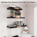 Large Floating Shelves for Wall Set of 3 Wooden Wall Shelves 36 in x 12.75 in x 2 in Room Decor Long Shelf with Invisible Wall Mount Bracket for Bedroom Kitchen Living Room Black by CozyNest Decor