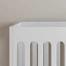 Foundations Boutique Folding Mini Baby Crib - Compact, Portable, Wooden Hotel Crib, Foldable Compact Cribs for Baby & Toddlers - Includes 3" Foam Mattress - White by TinyTreasures Baby Boutique