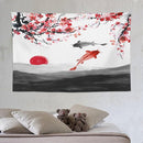 Houselerax Japanese Koi Fish Tapestries, Cherry Blossoms Asian Oriental Flower Branch Koi Fish Carp Tapestry Wall Hanging for Bedroom Living Room Office Decor 90"x60" by CozyNest Decor