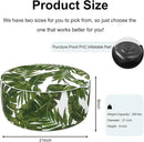 Inflatable Ottoman Stool D21 xH9 for Outdoor/Indoor Use, Water Repellent Patio Foot Rest Stool with Portable Handle,Round Pouf Ottoman Suitable for Garden,Deck and Camping - Palm Green by CozyNest Decor