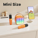 YLL Mini Karaoke Machine for Kids Adults, Portable Bluetooth Speaker with 2 Wireless Microphones, Birthday Gifts Toys for Girls Boys Ages 3, 4, 5, 6, 7, 8, 9,10,11,12+ Years Old Toddler (Orange) by TinyTreasures Baby Boutique