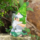 Garden Gnome Statues - Resin Gnome Figurine Sitting on Solar Crackle Glass Globe Lights, Funny Garden Gnome Ornament for Patio Yard Lawn Porch Outdoor Decor by GreenHaven Gardens