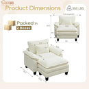 URRED Modular Sectional Sofa Comfy Cloud Couch, Modern Chenille Sofa Sleeper Deep Seat Couches with Ottoman/Pillows for Living Room (White, 53''- Ottoman) by CozyNest Decor