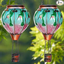 2PCS Solar Hot Air Balloon Lanterns with Flame Glass Hot Air Balloon Lights with 2PCS Shepherd's Hooks Waterproof Hanging Outdoor Solar Lantern for Yard Patio Christmas Decor (Hummingbird) by GreenHaven Gardens