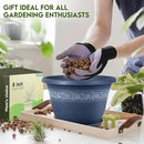 8 Inch Plant Pots with Drainage Hole - Lightweight Flower Pots for Herbs and Flowers - Home Decor Plastic Planters for Indoor Outdoor Plants- Pack of 6 (Blue, 8 inch) by GreenHaven Gardens