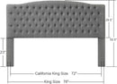 24KF Upholstered Tufted Button Linen Fabric Headboard,Comfortable Fashional Headboard King/CA King Size,Granite by CozyNest Decor