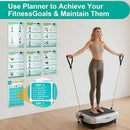 Vibration Plate Exercise Machine Poster - Upgraded 6 Workout Guidance & 10 Pcs Planner & 10 Pcs Double-Sided Clips, Comprehensive Whole Body Wave Vibrating Workout Chart, Pink by CozyNest Decor