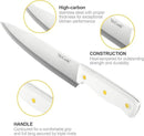 McCook® Knife Sets, White High Carbon Stainless Steel Kitchen Knife Sets with with Built-in Sharpener by CozyNest Decor