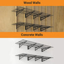 2x6 ft Garage Shelving, 2-Pack Wall-Mounted Shelves for Garage, Kitchen, Pantry Storage, 800 lbs Total Load Capacity Gargae Wall Shelving, Black by GreenHaven Gardens