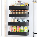 Magnetic Spice Rack for Refrigerator, Kitchen Organizer and Storage Shelf, Black (4 Pack)… by CozyNest Decor