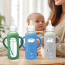 BUSOHA 3 Pack Silicone Sleeves for Dr. Brown's Glass Baby Bottles - Drop Protection Baby Bottle Sleeves Compatible with Dr. Brown's Newborn Glass Bottles with Silicone Handles,8 oz by TinyTreasures Baby Boutique
