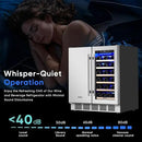 30" Stainless Steel Wine & Beverage Refrigerator - Dual Zone, Built-in/Freestanding with Upgraded Cooling - 30 Bottles & 110 Cans Capacity by CozyNest Decor