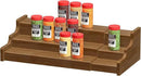 Bamboo Spice Rack Cabinet Organizer - 3 Tier Wooden Expandable Walnut Display Shelf by CozyNest Decor