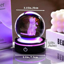 YWHL 3D Crystal Ball Cat Gifts for Women Cat Lover for Christmas Birthday, Laser Cat and Butterfly Figurine with LED Base, Cat Ornament Glass Decorative Ball Globe Night Light for Home Decor (80mm) by GreenHaven Gardens