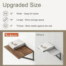 Deep Floating Shelves for Wall, 12 Inch Deep Floating Shelves Set of 2, 16"W x 12"D Wall Shelf, Wide Display Ledges Shelves for Bedroom, Bathroom, 12 Deep Bookshelf Wall Mounted - Walnut Color by CozyNest Decor
