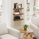 BAMEOS Floating Shelves, 16x6 Wall Mounted Wooden Shelves with Invisible Brackets Set of 3, Hanging Wall Shelves Decoration for Bedroom, Bathroom, Living Room and Kitchen by CozyNest Decor