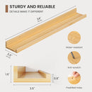 Picture Ledge Shelf, Solid Pine Wood Floating Shelves Set of 2, 24 Inches Nursery Book Shelves for Toys Storage, Kids Bookshelf Wall Mounted for Living Room Bedroom Decor Books Photo Frames, Natural by TinyTreasures Baby Boutique
