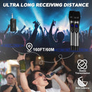 HOTEC Wireless Microphones Dual UHF Handheld Mic System with Echo/Volume Control, Rechargeable Receiver for Karaoke Church Wedding Party Speech, Compatible PA System, Karaoke Machine, and Mixer by TinyTreasures Baby Boutique