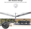 PURPLE LEAF 11.5' X 8' Left-right Tilting Outdoor Patio Umbrella Swivel Offset Cantilever Heavy Duty Rectangle Aluminum Umbrella with UV Resistant for Deck Pool Patio Backyard, Pebble Grey by GreenHaven Gardens