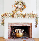 DearHouse Fall Garland Maple Leaf, 5.9Ft Hanging Vine Garland White with Pumpkins and Berries Thanksgiving Decor for Home Wedding Fireplace Party Christmas (White&Brown) by CozyNest Decor
