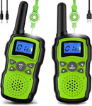 Wishouse Walkie Talkies for Kids Rechargeable Long Range,4 5 6 7 8 Year Old Boy Girl Birthday Gift,Camping Games Cool Toys Ideas for Children with 6000mAh Batteries,Flashlight,Lanyard,2 Pack Green by TinyTreasures Baby Boutique