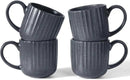 famiware Coffee Mugs Set of 4, Starlight 11 oz Mug Cup Set with Handle for Coffee, Tea, Cocoa, Milk - Ceramic Stoneware Mug Set, Matte Black Grey by CozyNest Decor