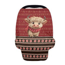 Binienty Christmas Highland Cow Car Seat Canopies for Baby Boys Girls, Mom Nursing Breastfeeding Covers Infant Stroller Cover, Holiday Gifts by TinyTreasures Baby Boutique