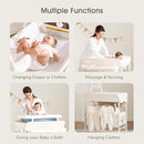 Baby Changing Table with Wheels, Maydolly Portable Foldable Changing Table, Waterproof Diaper Changing Station, Adjustable Height Changing Station, Mobile Nursery for Newborn and Infant (Beige) by TinyTreasures Baby Boutique