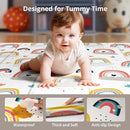 79 x 71 Baby Play Mats for Floor, Foldable Foam Play Mat for Babies 0-12 months,Thick & Waterproof Playmate for Baby, Non Toxic Baby Tummy Time Activity Playmat, Reversible Playpen Mat for Infant Toddlers by TinyTreasures Baby Boutique