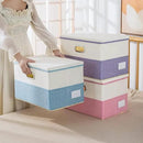 PRANDOM Collapsible Storage Bin with Lid [3-Pack] Fabric Foldable Storage Box Organizer Container Basket Cube with Cover for Home Bedroom Closet Office Nursery Pink&Cream(14.9x9.8x9.8) by CozyNest Decor