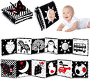 Thremhoo Black and White High Contrast Baby Toys 0-6 Months Soft Book for Brain Development, Tummy Time, Sensory, Montessori Learning Activities by TinyTreasures Baby Boutique