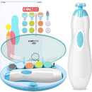 Baby Nail Clippers, FANSIDI Safe Baby Nail Trimmer Baby Nail File Electric with 10 Filing Pads 8 Sandpapers for Newborn Infant Toddler or Adult Toes Fingernails Care - AA Battery Operated (White/Blue) by TinyTreasures Baby Boutique