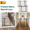 Cumbor 2 Pack 29.7"-51.5" Extra Wide Baby Gate for Stairs, Mom's Choice Awards Winner-Dog Gates for Doorways, Pressure Mounted Walk Through Pet Gate Indoor, Safety Auto-Close Child Gate for Kid,Brown by TinyTreasures Baby Boutique