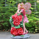 Solar Garden Outdoor Statues Cute Flower Fairy with 7 LED Solar Figurine for Lawn,Patio, Balcony, Yard Unique Housewarming Gift, for Woman, Mom, Grandma by CozyNest Decor
