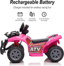 Kids ATV 4 Wheeler, 6V Ride-On Toy for Toddlers Boys & Girls with Music, Forward & Reverse - Rose Pink by TinyTreasures Baby Boutique